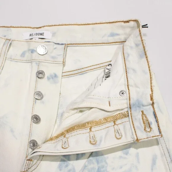 Re/Done NWD Jeans Size 26 US 90s High Rise Loose Sunbleached Off-White / Blue